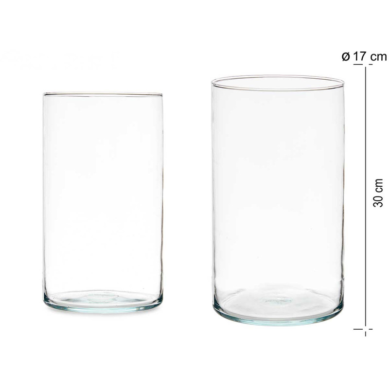 JARRON CRISTAL CILINDRO 17CM DIAM X 30CM