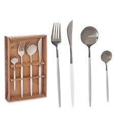 SET POSATE 8PZ ARGENTO/BIANCO