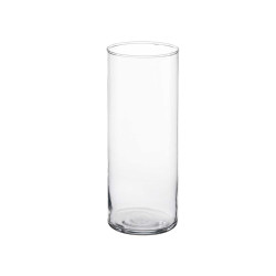 VASE CYLINDRIQUE EN VERRE 10CM DIAM X 25CM