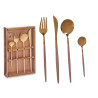 SET CUBIERTOS 8PCS ORO ROSA