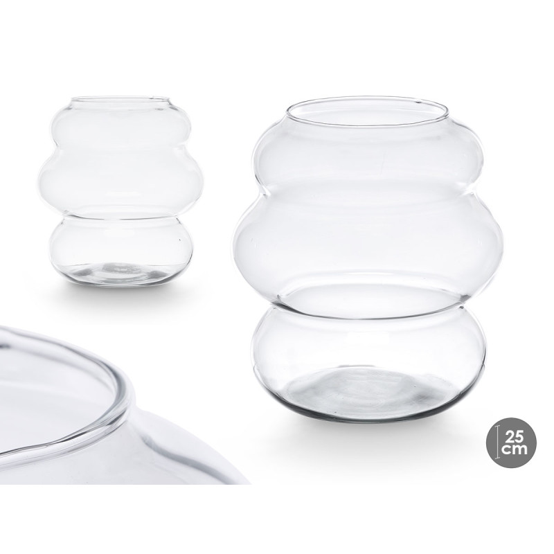 VASO VIDRO NUVEM 25CM