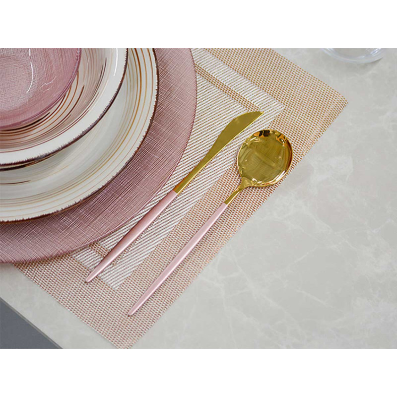 SET CUBIERTOS 8PCS ORO ROSA