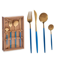 CUTLERY 8PCS SET GOLD/BLUE