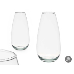 VASO VETRO BASE BOMBATA 40CM