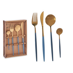 SET COUVERTS 8PCS OR/GRIS
