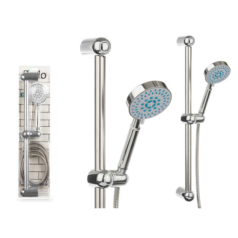 SOPORTE DUCHA GRANDE MANGUERA 2 M BASE GRIS