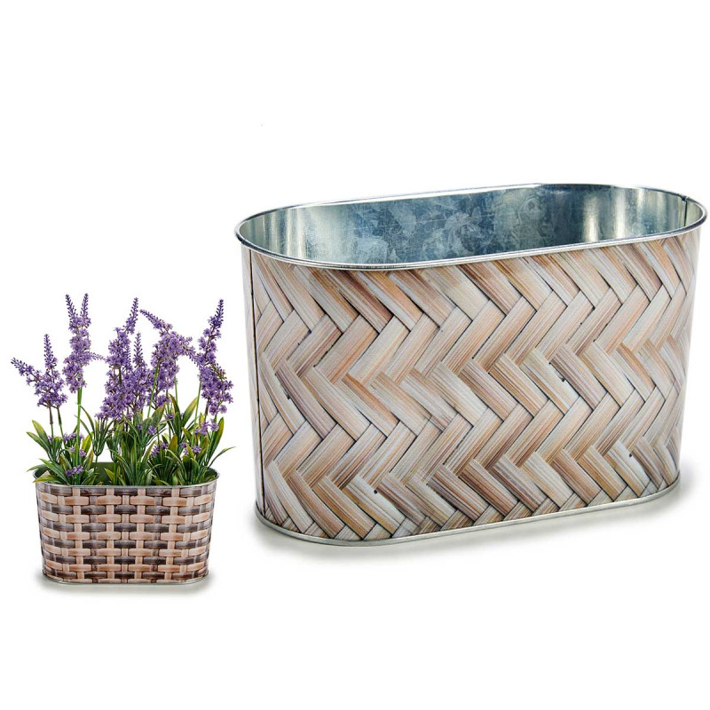 POT DE FLEUR METAL OVALE HAUT PET OSIER