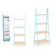 SCAFFALE A SCALA 4 RIPIANI BAMBU BLU