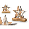 SUPPORT DÉCORATION DOUBLE ÉTOILE ARGENTÉ