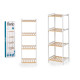 SCAFFALE QUADRATA 4 RIPIANI BAMBU BIANCO