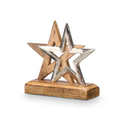 SILVER DOUBLE STAR DECORATION SUPPORT