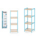 SCAFFALE QUADRATA 4 RIPIANI BAMBU BLU