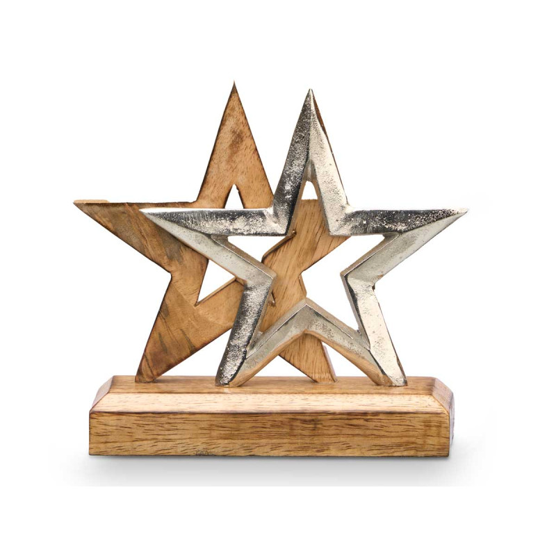 SILVER DOUBLE STAR DECORATION SUPPORT