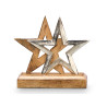 SUPPORTO DECORAZIONE DOPPIA STELLA ARGENTATO 