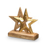 SUPPORTO DECORAZIONE DOPPIA STELLA DORATO 
