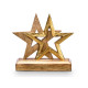 SUPORTE DECORATIVO DUPLA ESTRELA DOURADO