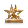 SUPPORTO DECORAZIONE DOPPIA STELLA DORATO 