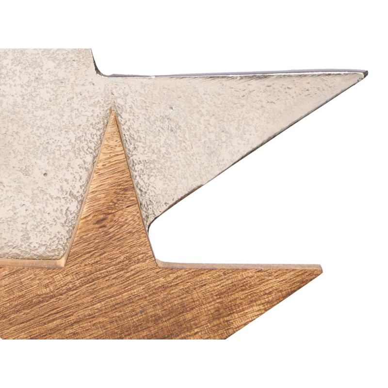 SUPPORT DÉCORATION TRIPLE ÉTOILE ARGENTÉ