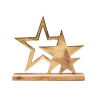 SUPPORTO DECORAZIONE TRIPLA STELLA DORATO 