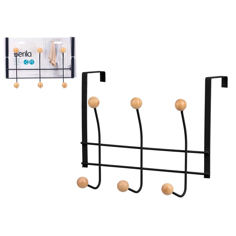 BLACK HANGER 6 HOOKS