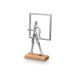 SILVER FRAME MAN DECORATION STAND