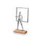 SOPORTE DECORACION HOMBRE MARCO PLATEADO