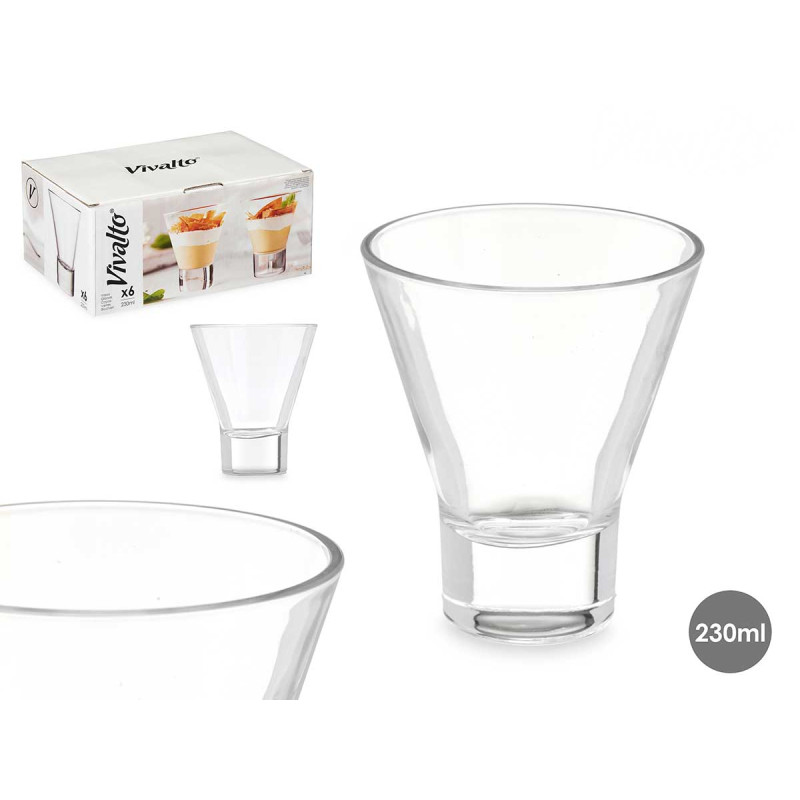 BICCHIERE CONICO CON BASE 230ML