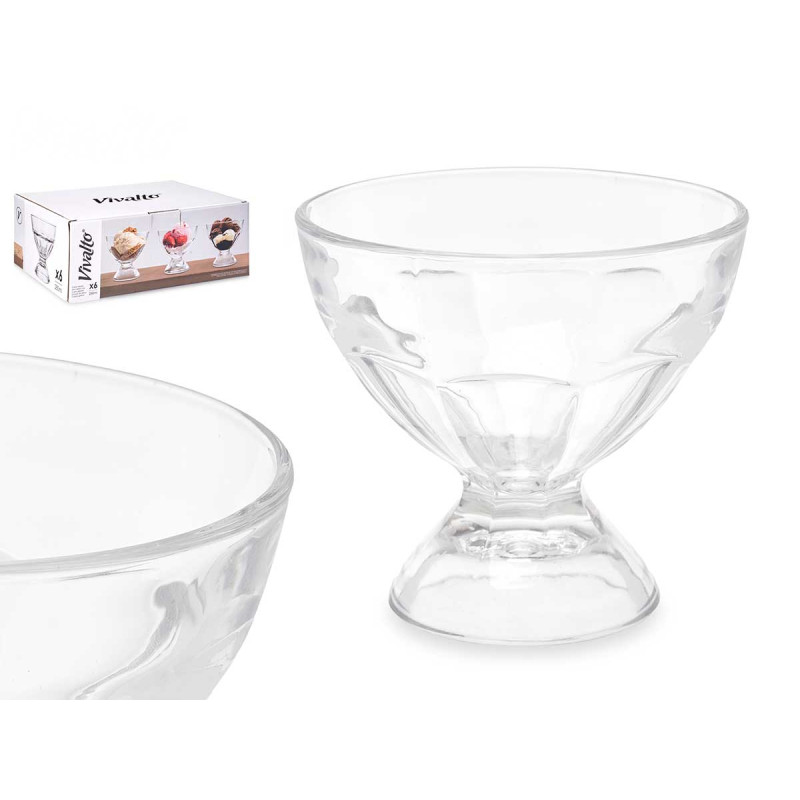 COPO DE VIDRO PARA GELADOS COM PÉ