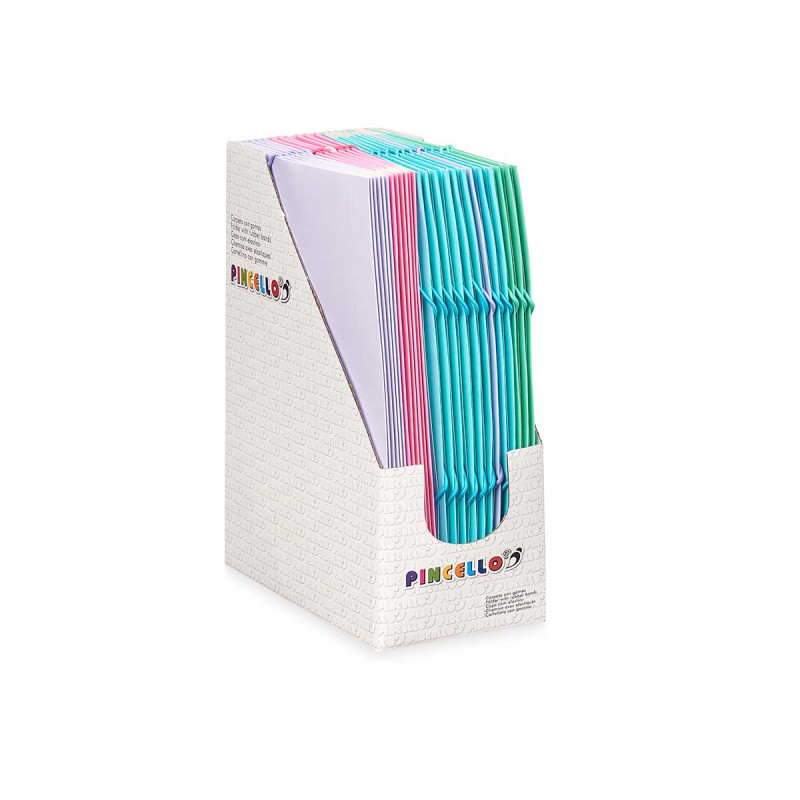 DOSSIER SIMPLE ÉLASTIQUES COULEUR PASTEL ASSORTIS