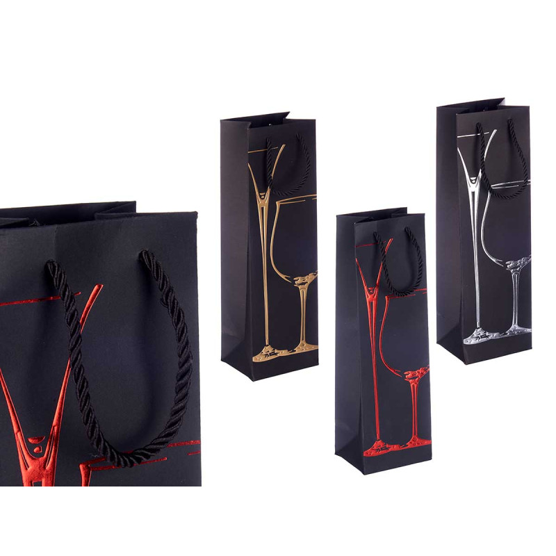 BORSA VINO ASS 3 BOTTIGLIA CALICI