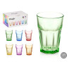 BICCHIERE VETRO 360ML ASS 6 COLORI 