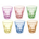 BICCHIERE VETRO 300ML ASS 6 COLORI 