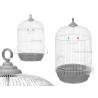 CAGE RONDE EN MÉTAL GRANDE BLANC GRIS
