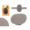 SPAZZOLA POIS OVALE METALLICO GRIGIO
