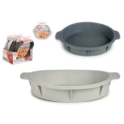 TORTIERA SILICONE ROTONDO CON MANIGLIE ASSORT 2 