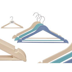 SET 3 CINTRES PLASTIQUE 3 COULEURS ASSORTIES