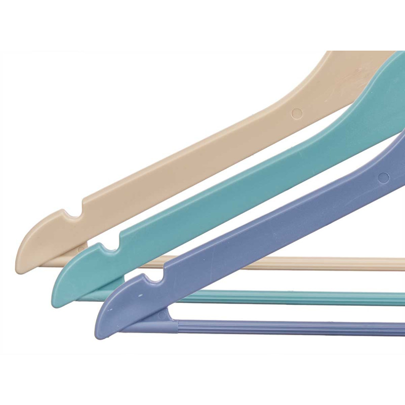 SET 3 CINTRES PLASTIQUE 3 COULEURS ASSORTIES