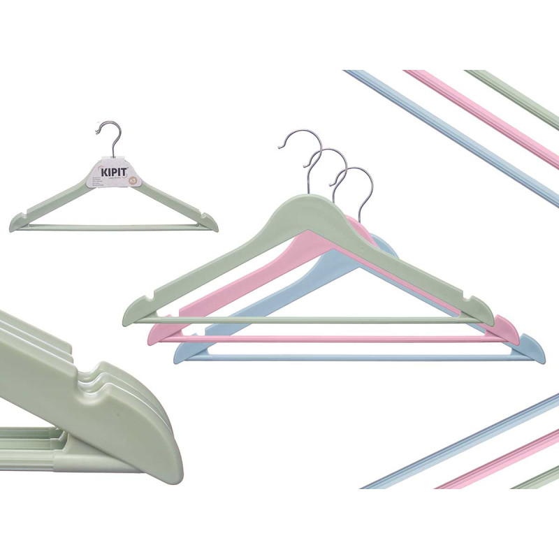 SET 3 CABIDES PLASTICO 3 COR SORT CLARAS