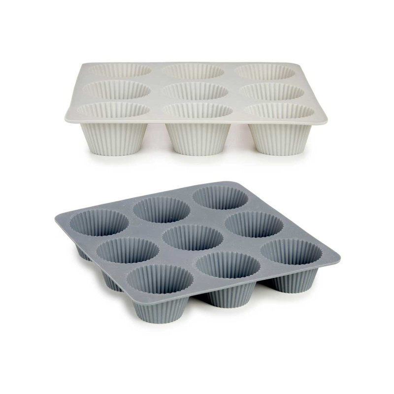 2 ASS 9 MUFFINS SILICONE MOLD