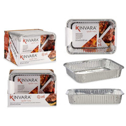 SET 4 BANDEJAS ALUMINIO RECTANGULAR PEQ