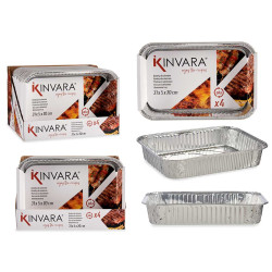 SET OF 4 RECTANGULAR ALUMINIUN TRAYS MED