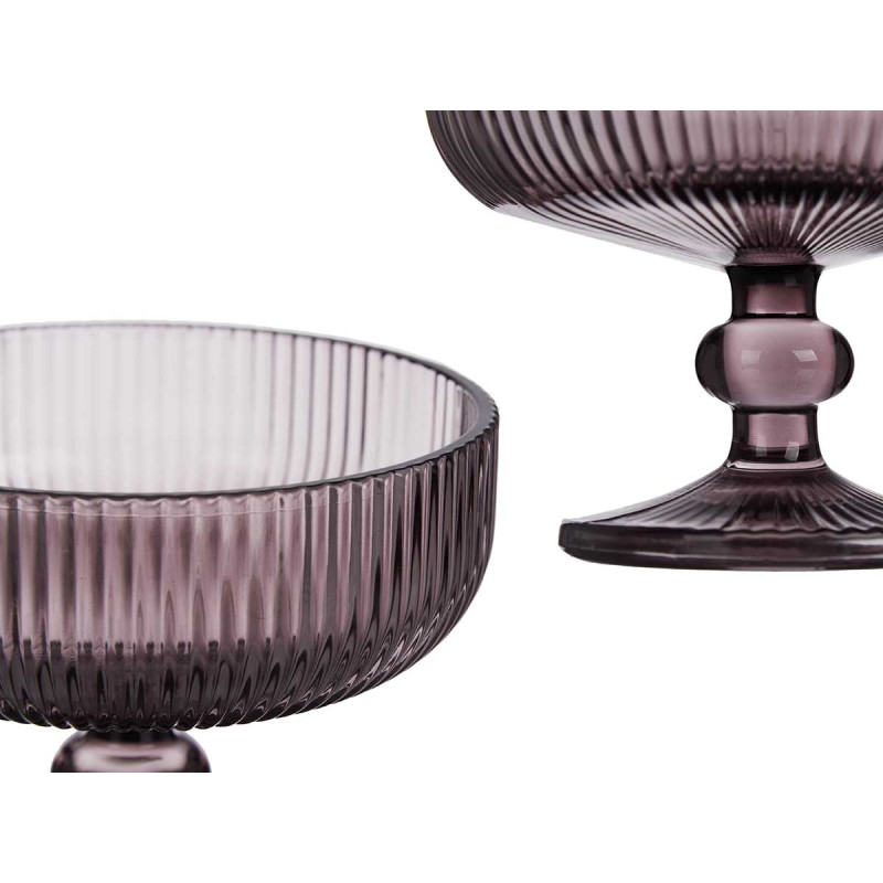 ICE CREAM GLASS 310ML PINK STRIPES