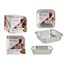 SET OF 6 SQUARE ALUMINIUN TRAYS