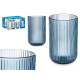 VASO ALTO AZUL OSCURO RAYAS 430ML