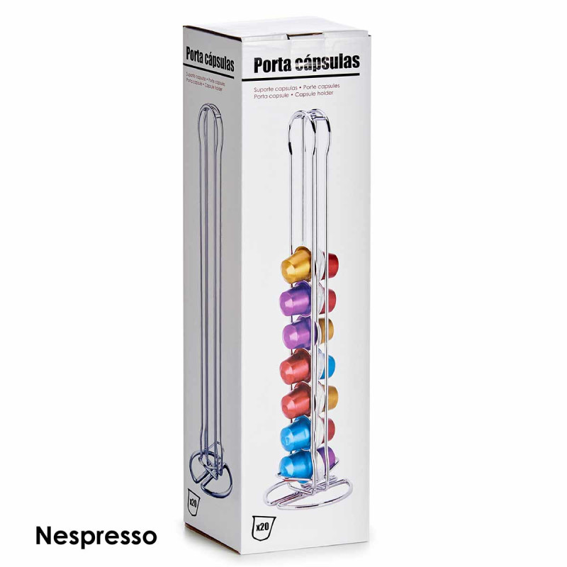 PORTACAPSULE DOPPIO INOX 20 CAPSULE CAFFE PICC