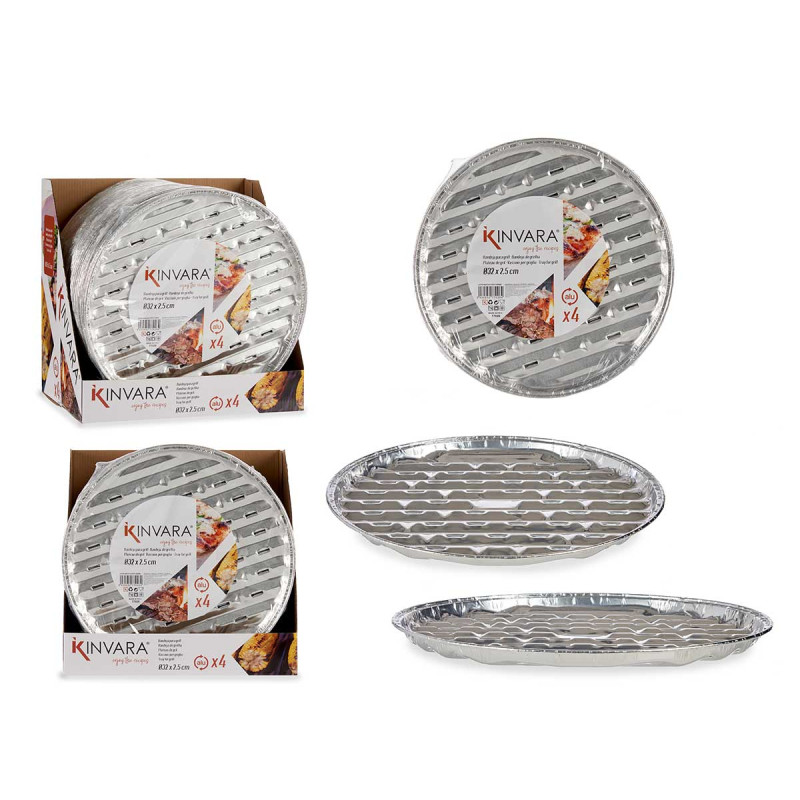 SET OF 4 ROUND GRILL/PIZZA ALUMIN TRAYS