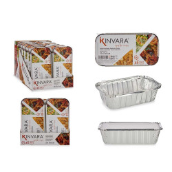 SET OF 6 MEDIUM DEEP ALUM TRAYS W/COVER