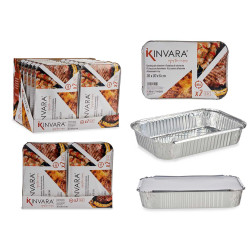 SET OF 2 DEEP ALUMINIUN TRAYS W/COVER
