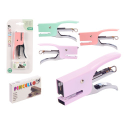 STAPLER 500 STAPLES ASSORT 3 COLOURS 10,5CM