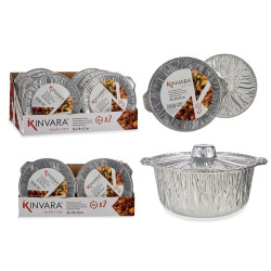 SET 2 CASSEROLES ALUMINIUM AVEC COUVERCLE MOYEN